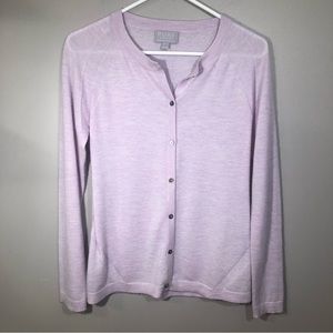 Pure Collection Women Long Sleeve Button Front Cashmere Cardigan Size 6 Purple